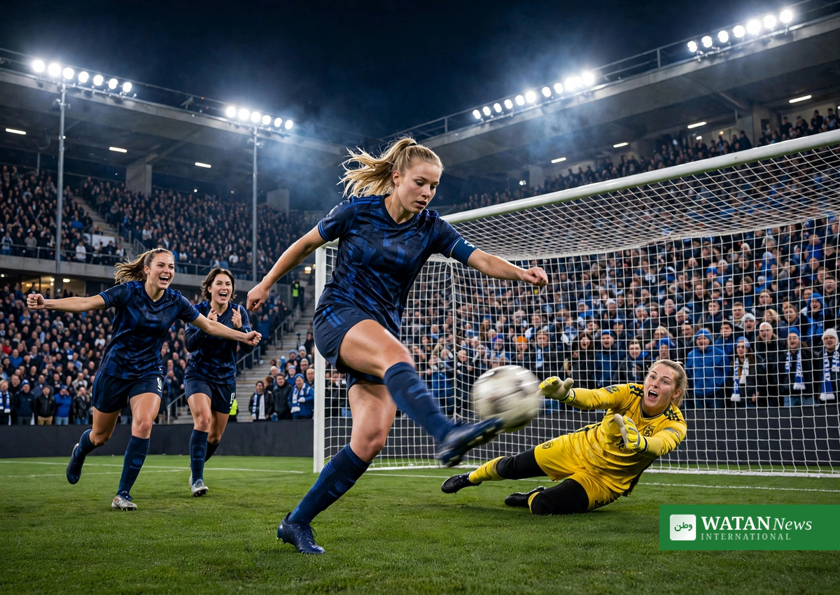 HB Køge Champions League – angriber scorer under 5-1-sejren over Servette på Capelli Sport Stadion