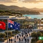 COP31 presidency: Turkish and Australian flags flying outside the summit venue ahead of the Antalya climate conference
