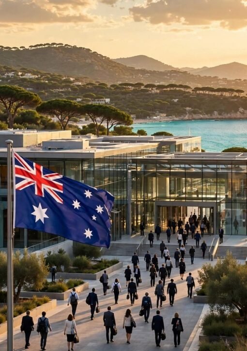 COP31 presidency: Turkish and Australian flags flying outside the summit venue ahead of the Antalya climate conference