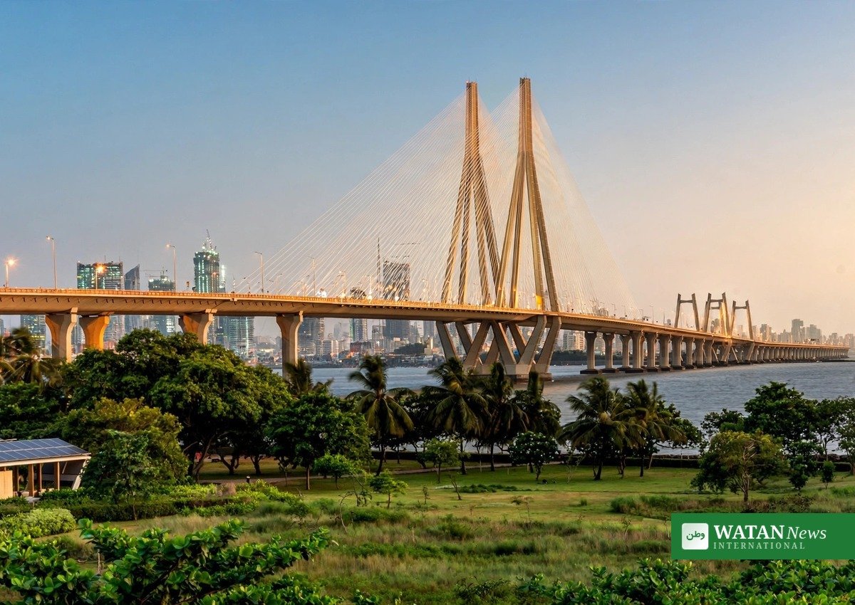 Earthshot Prize Summit Mumbai 2026: Mumbai skyline and Bandra-Worli Sea Link at dusk