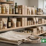 EU greenwashing rules: eco-labelled products on supermarket shelf