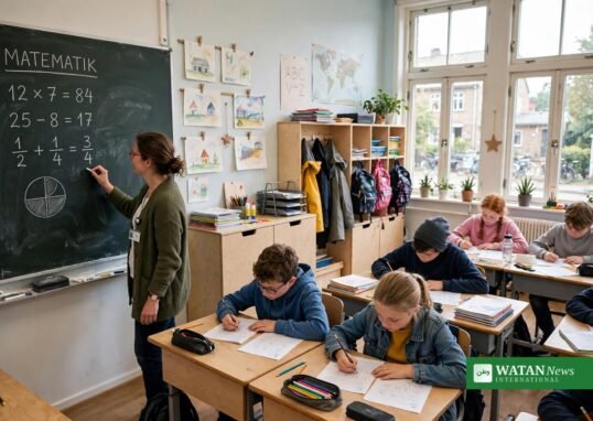 Matematikundervisning i en dansk folkeskoleklasse – regeringens nye uddannelsessatsning afsætter 200 millioner kroner til 100 skoler
