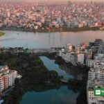 Dhaka byskyline ved solnedgang, værtsby for BTTF 2026-messen for bæredygtig turisme