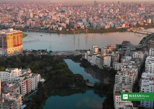 Dhaka city skyline at sunset, host city of BTTF 2026 sustainable tourism fair