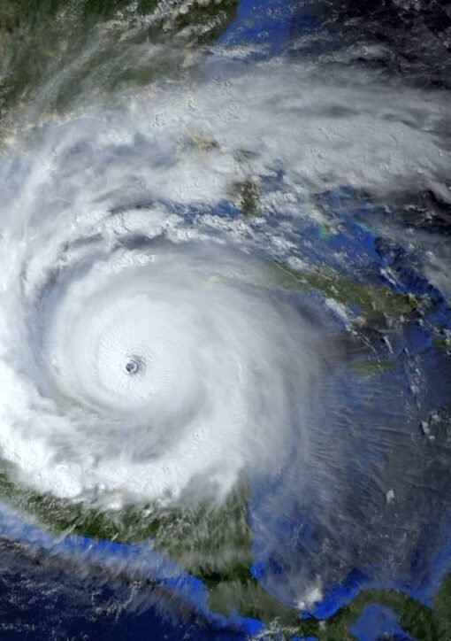 Satellite image of a hurricane churning in the Gulf of Mexico as Hurricane Isaias nears Gulf Coast landfall