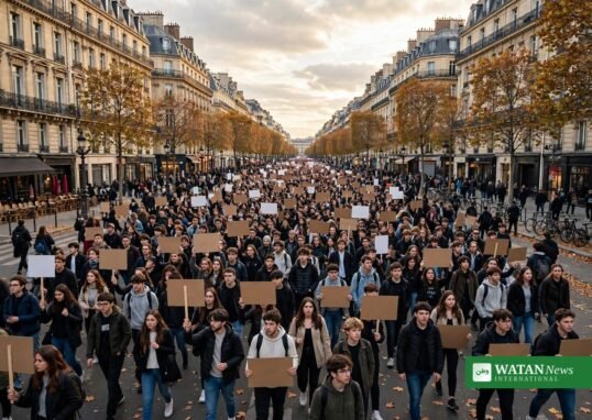 فرانس میں نوجوانوں کا احتجاج — پیرس کی سڑکوں پر ہزاروں طلباء کا مظاہرہ