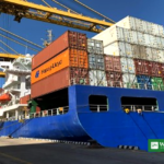 Container ship GFS Pride at port before it sank after striking a naval mine in the Strait of Hormuz