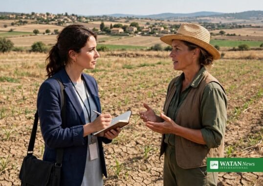 Journaliststipendium — reporter interviewer landmand til klimahistorie