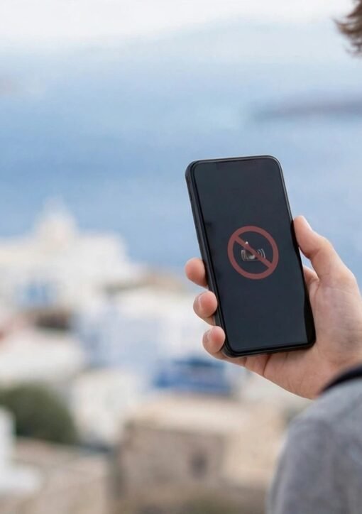 Greece social media ban under 15 — child with smartphone
