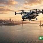Archer Midnight electric air taxi flying over San Francisco Bay
