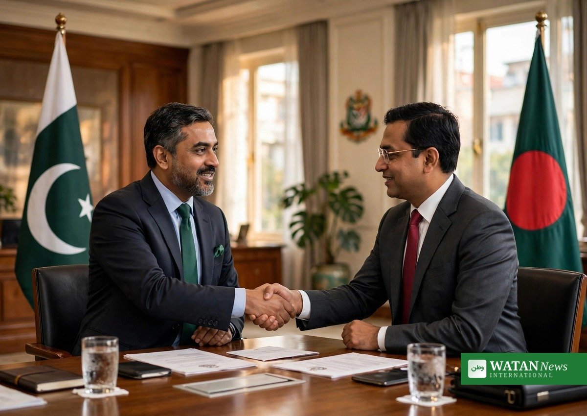 Pakistan High Commissioner to Bangladesh Imran Haider meets Bangladesh Finance and Planning Adviser Rashed Al Mahmud Titumir in Dhaka