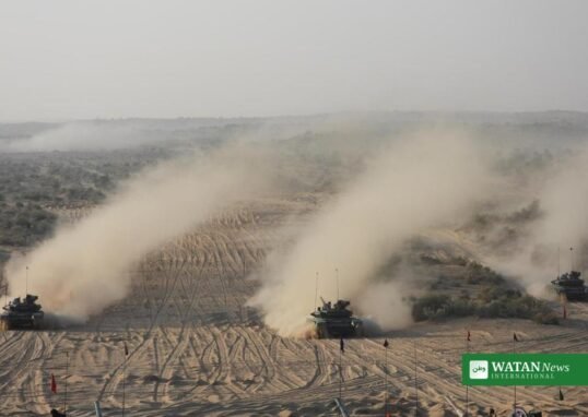 Indian Army tanks on exercise during a training operation