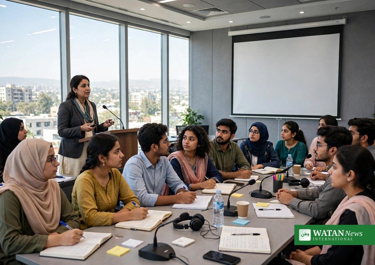 ریڈیو پاکستان ملتان کے تربیتی پروگرام میں شریک نوجوان نشریاتی — ورکشاپ کی علامتی تصویر