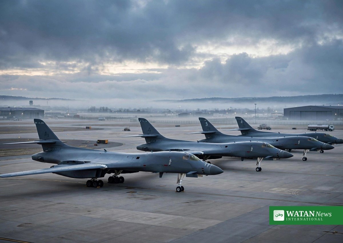 B-1 bombefly på flyveplads ved RAF Fairford