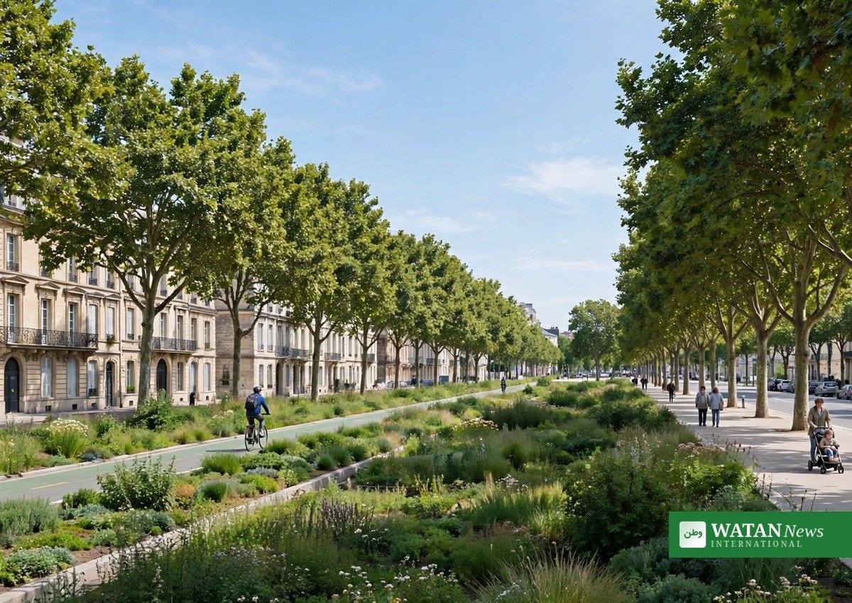 Tree-lined bike lane and green street in a European city — finalist cities are judged on clean air, green areas and climate-resilient mobility