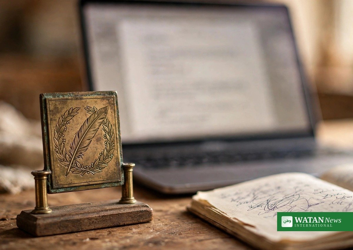 Environmental journalism award trophy on a reporter's desk for the Waldo Proffitt Award 2026