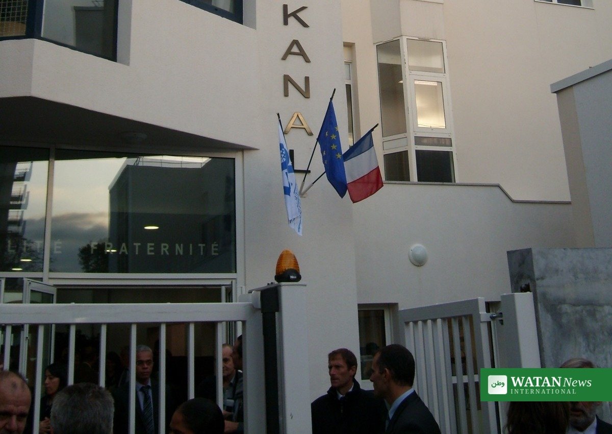 Entrance of Collège Lakanal in Aubagne where a 14-year-old pupil shot two teachers