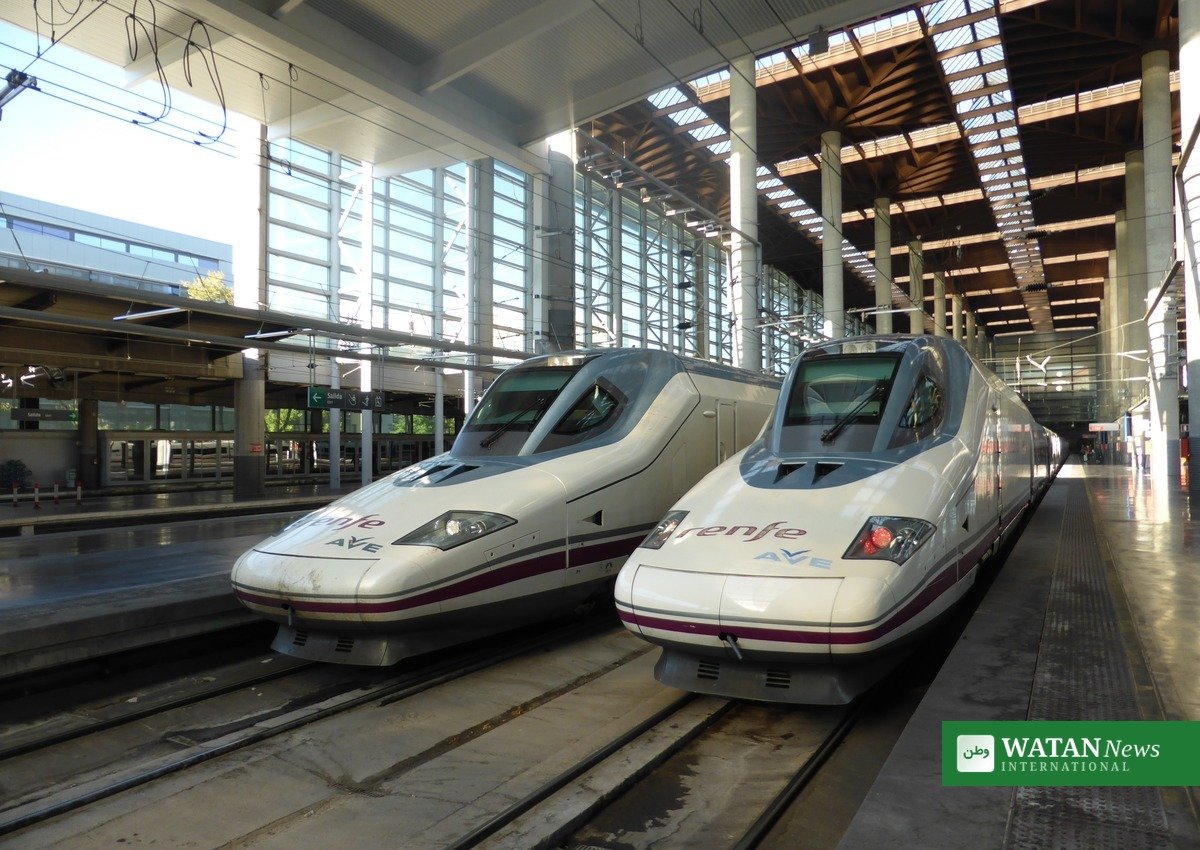 Spain high-speed train crash - Renfe AVE trains at Madrid Atocha station