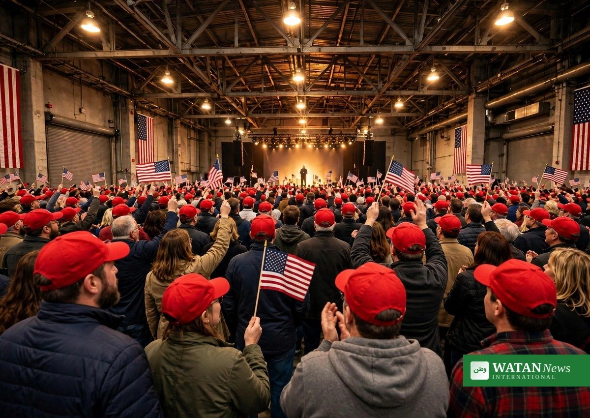 Supporters at a Trump campaign rally in Nebraska ahead of the November 3 midterms amid a record-low Trump approval rating