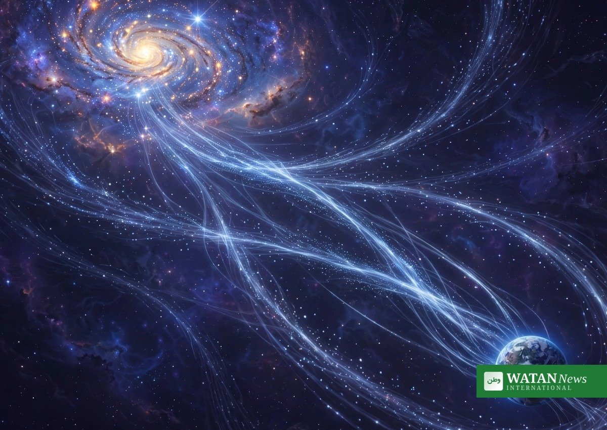 Nobel Prize in Physics 2026 – ghostly neutrinos streaming from a distant galaxy through the cosmos