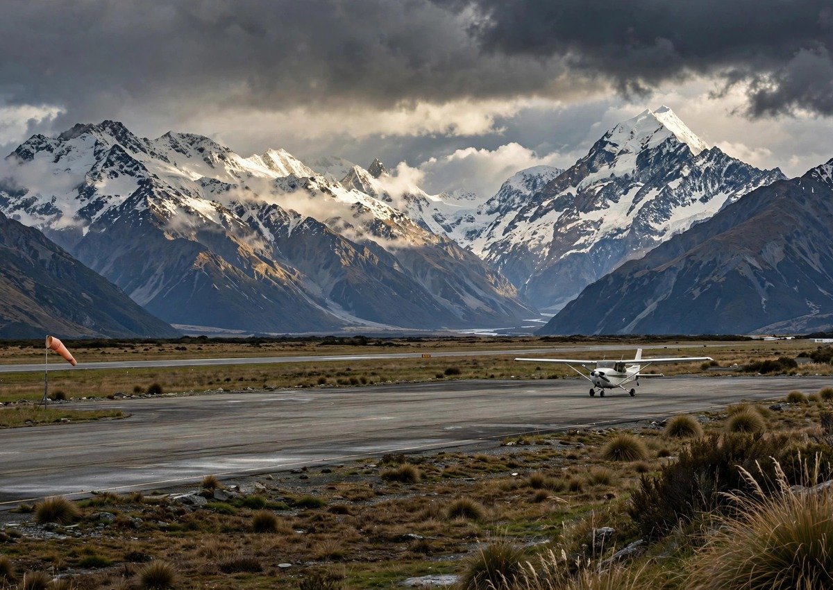 New Zealand runway with the Southern Alps – the Flydubai attack investigation scrutinises the co-pilot's 175-day flight training stay