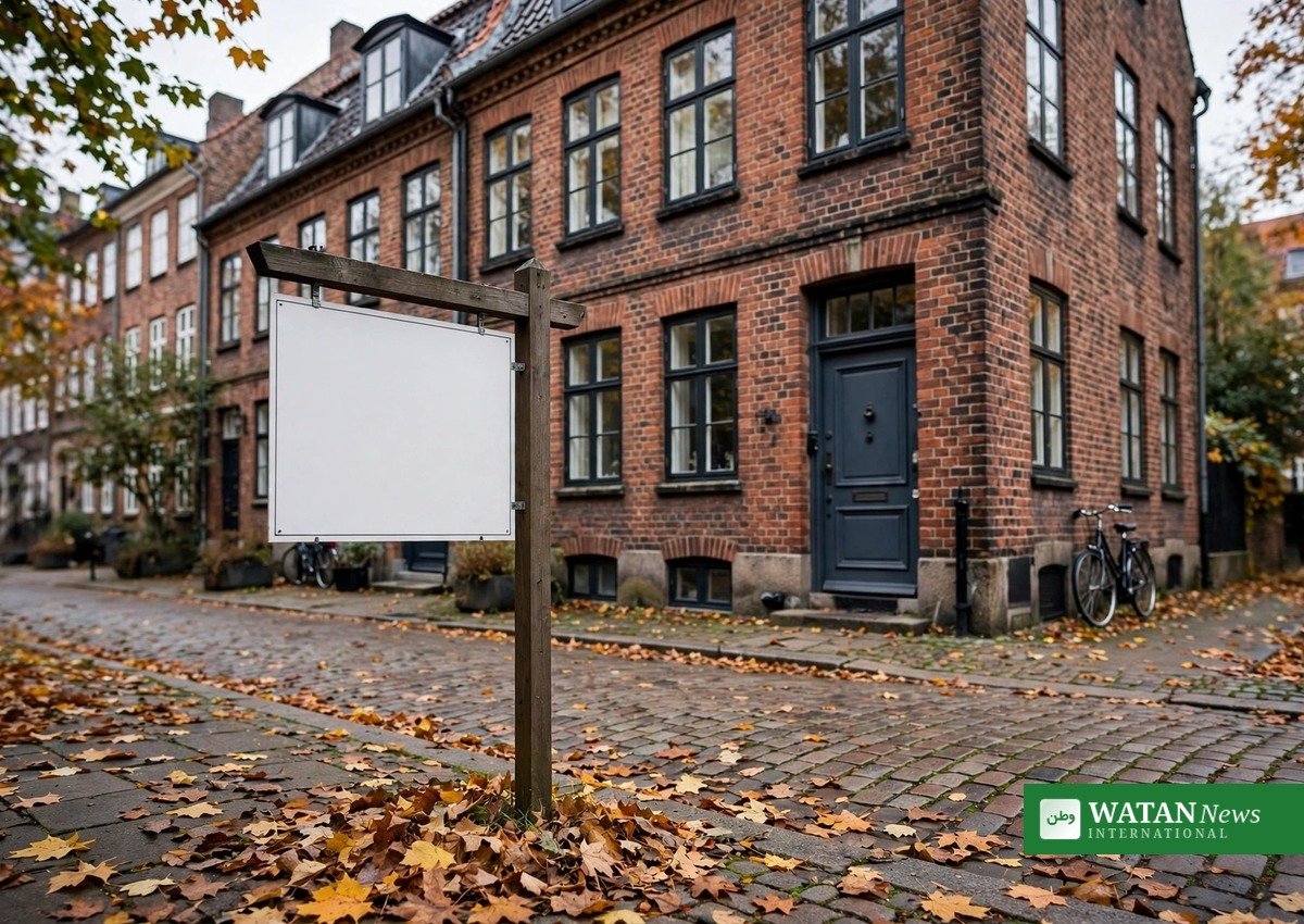 Til salg-skilt foran murstensvilla i København – stigende udbud presser boligmarkedet i København