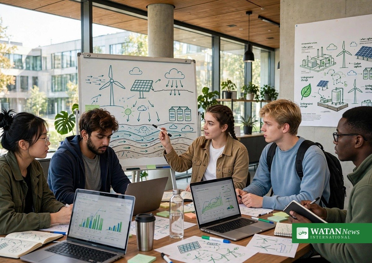 Young innovators pitching climate solutions at the Abu Dhabi Climate Solutions Summit 2026
