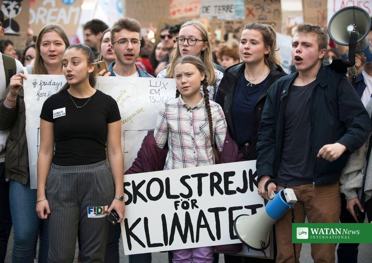 Grøn ungdom klimaaktivister skolestrejke demonstration