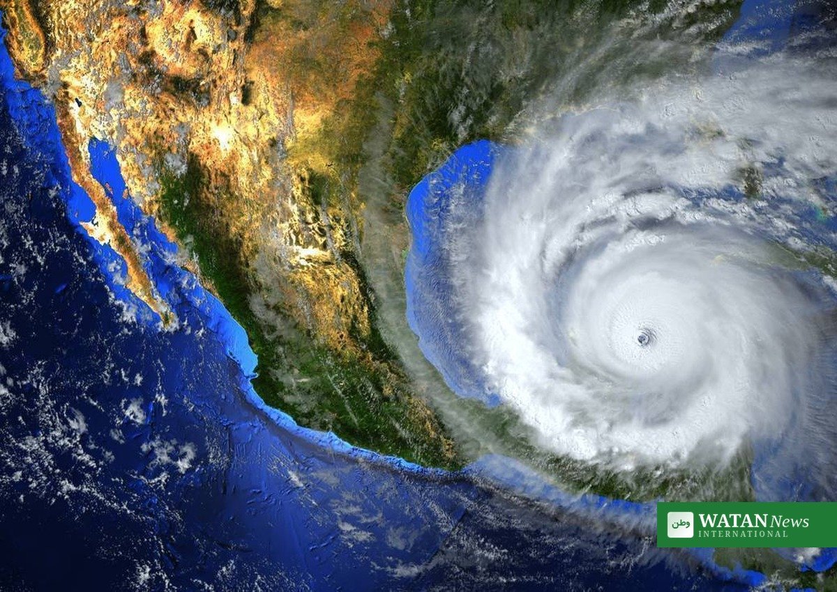 Hurricane storm bands over the Gulf of Mexico as Hurricane Isaias approaches the northern Gulf Coast