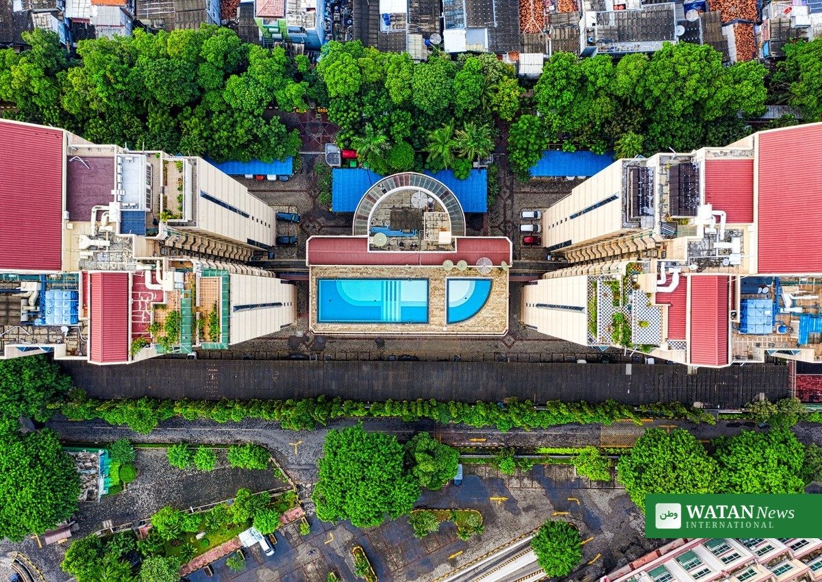 Aerial view of residential apartment blocks showing urban housing affordability pressures
