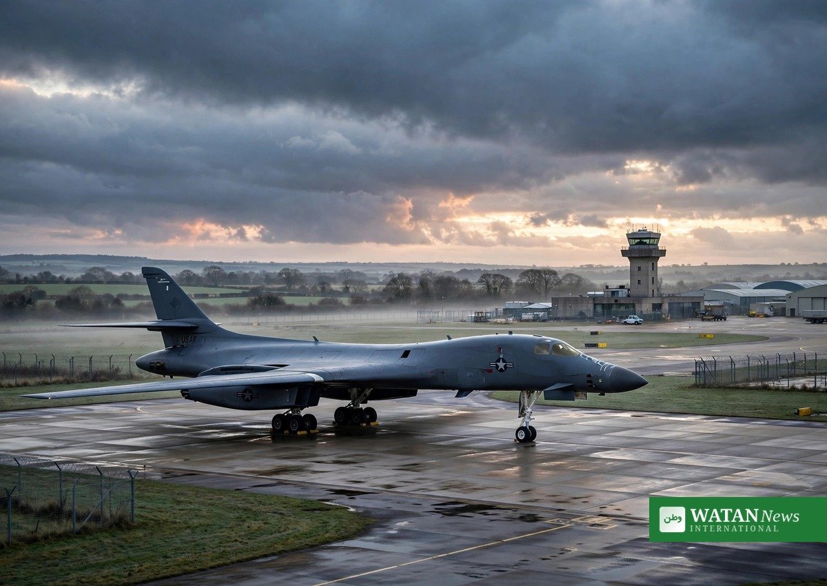 A US B-1 bomber on the tarmac at RAF Fairford, England, pulled days before the Trump approval rating hit a record low