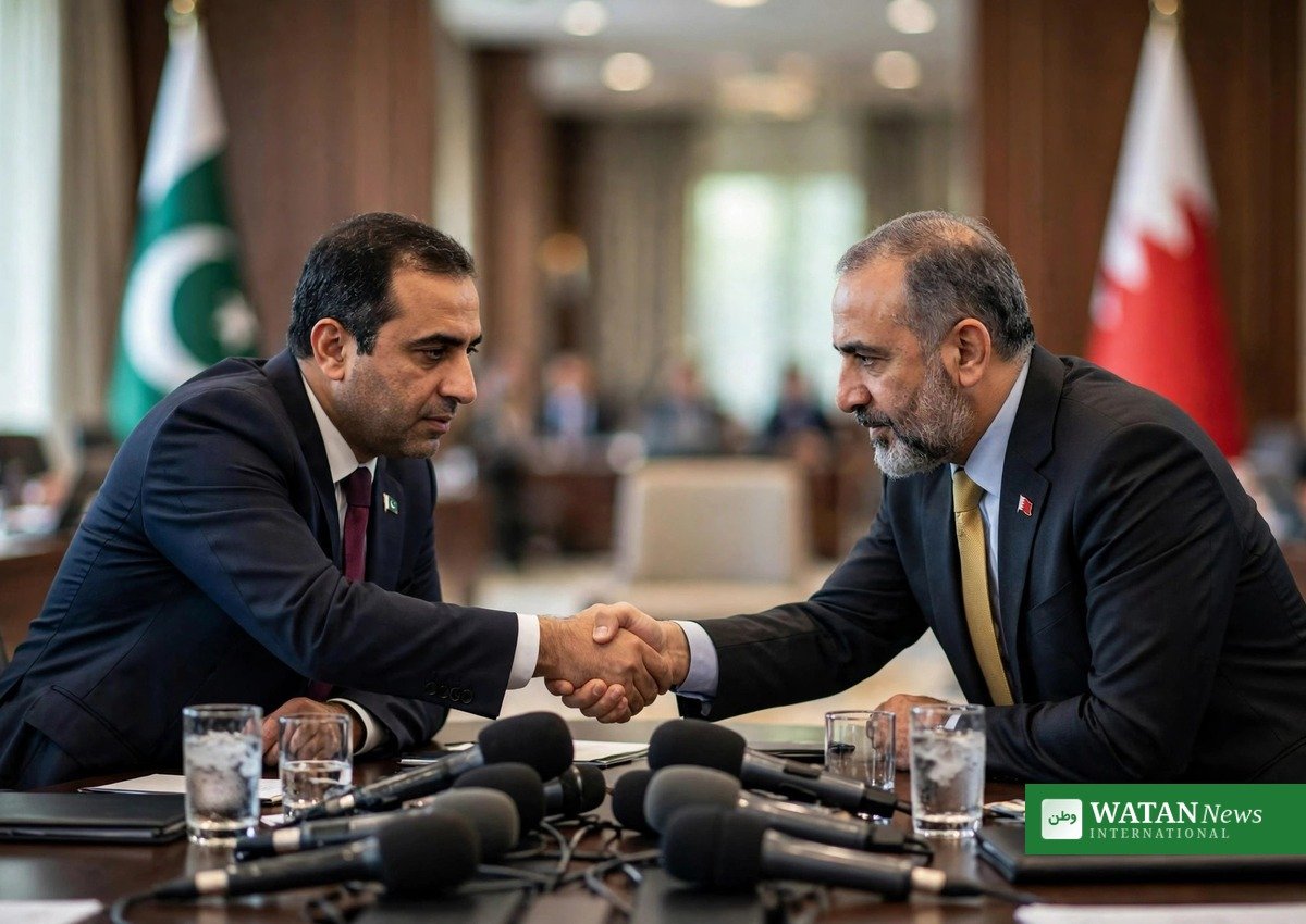 پاکستان بحرین تجارتی تعلقات: دوطرفہ مذاکرات میں مصافحہ