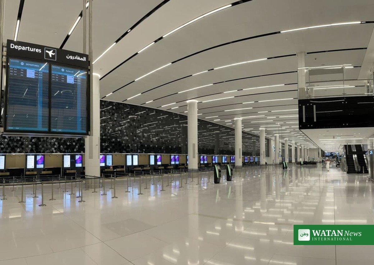 Riyadh airport Houthi attack - departures area at a Riyadh airport terminal