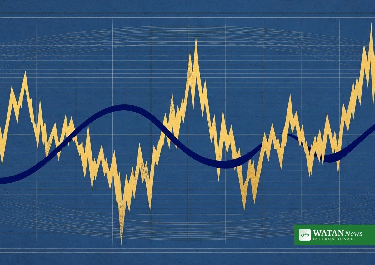 Business-cycle chart with jagged peaks and troughs evened out by stabilisation policy