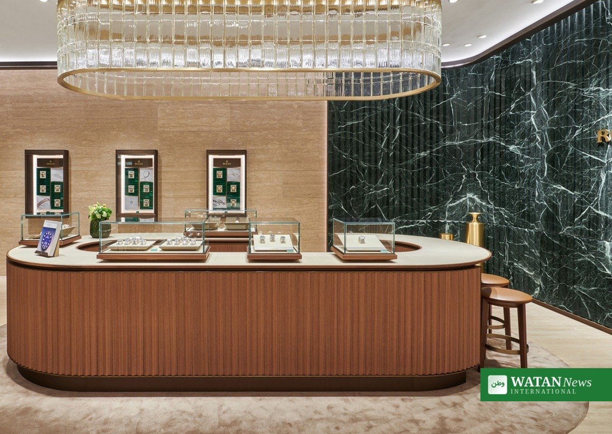 US luxury spending - luxury watch boutique salon display
