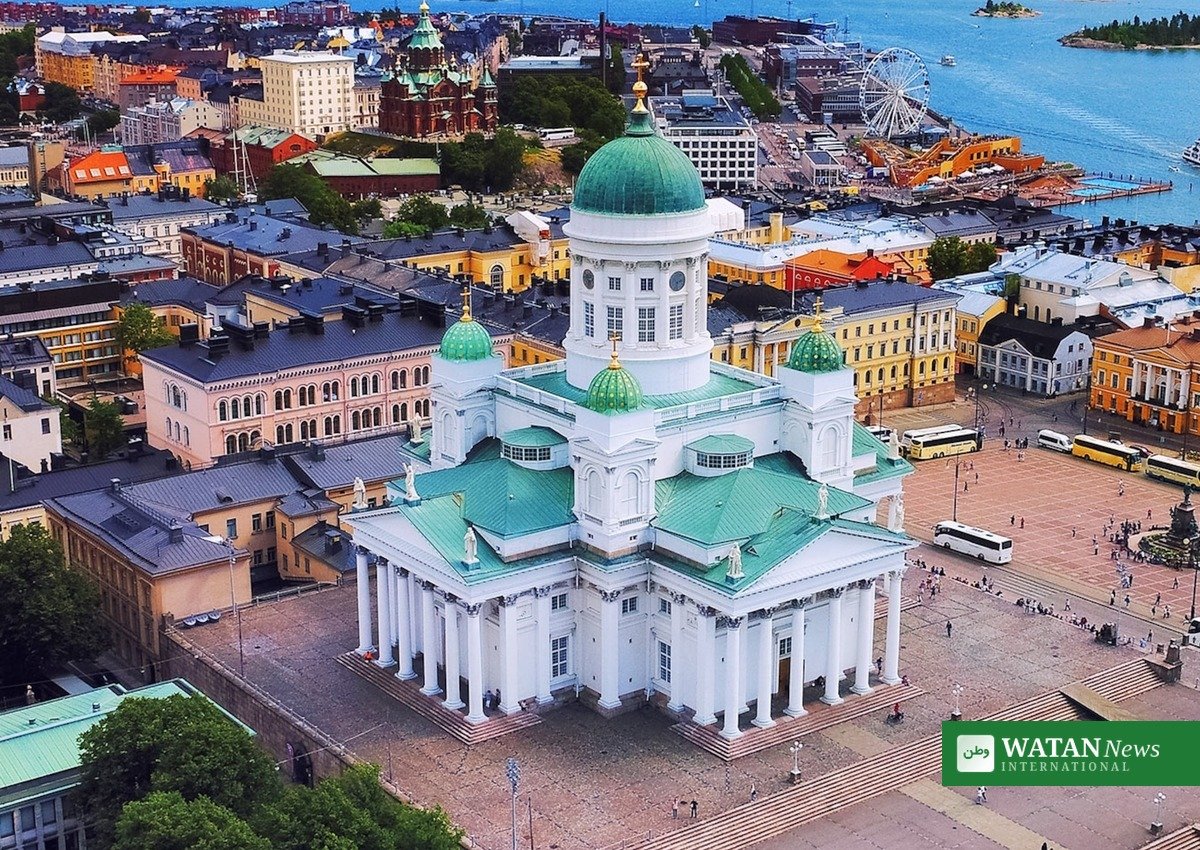 Emirates Dubai Helsinki flights — aerial view of Helsinki