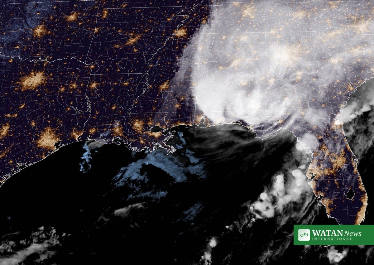Hurricane Isaias landfall Florida — NOAA satellite view of the northern Gulf Coast