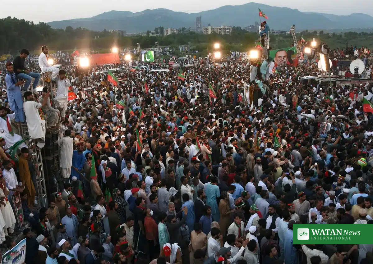 Supporters of Imran Khan at a rally in Islamabad