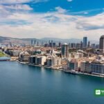 Izmir waterfront skyline in Turkey
