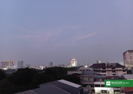 Central Jakarta skyline at dusk, Indonesia student protests Jakarta