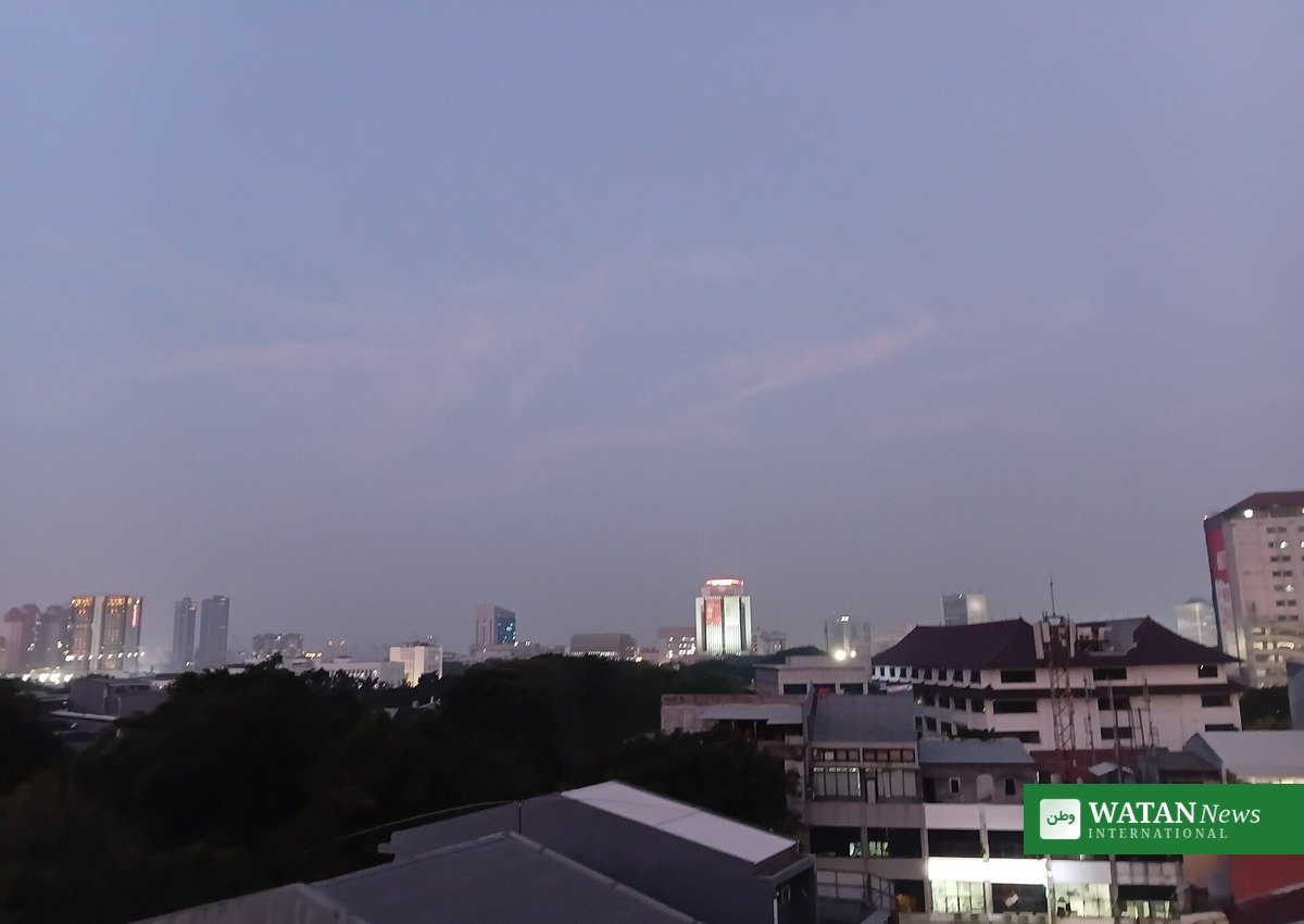 Central Jakarta skyline at dusk, Indonesia student protests Jakarta