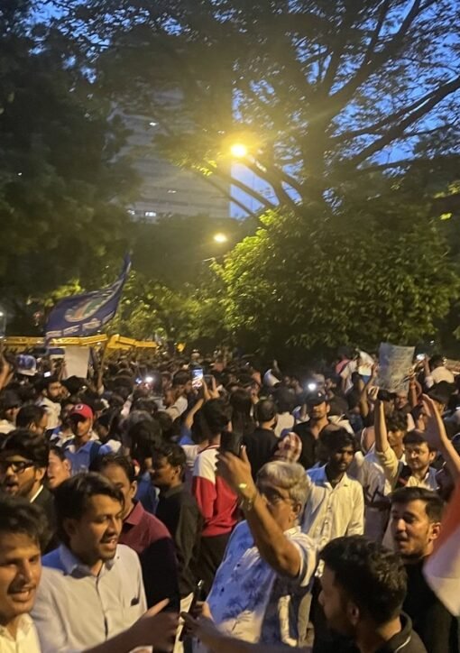 Crowd of protesters at Jantar Mantar in New Delhi during the cockroach movement protests demanding the election chief's resignation