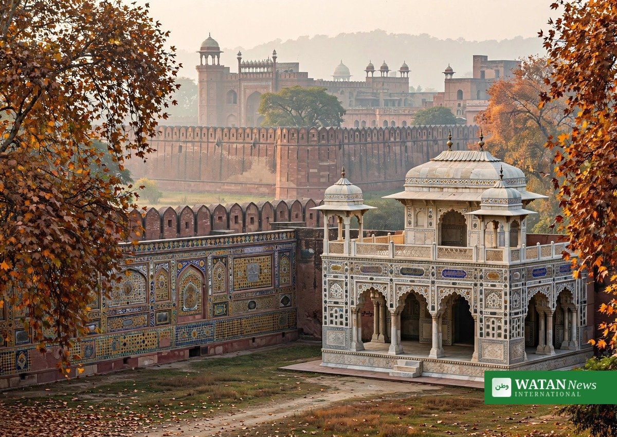 Lahore autumn — Lahore Fort with autumn foliage