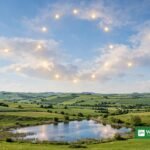 EU LIFE funding record – EU stars over a green European landscape