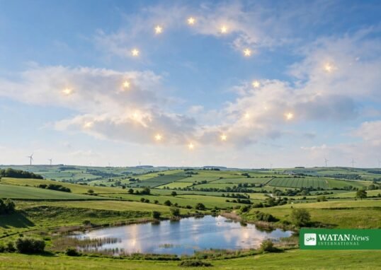 EU LIFE funding record – EU stars over a green European landscape