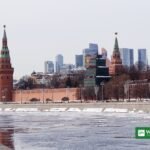 Moscow skyline and Kremlin towers as Ukraine drones target Moscow