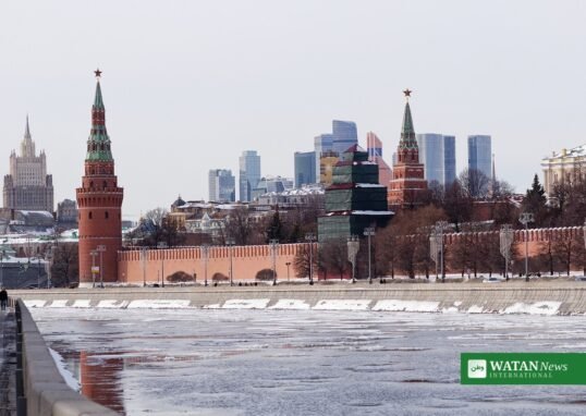 Moscow skyline and Kremlin towers as Ukraine drones target Moscow