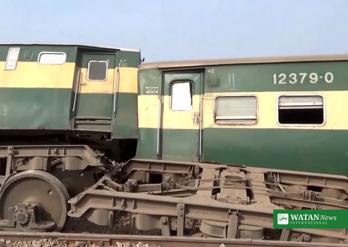 Derailed coaches of the Rehman Baba Express near Multan, Pakistan
