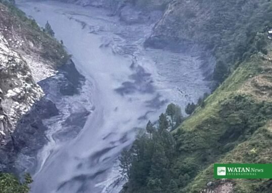 Budhi Gandaki river in spate in Gorkha, Nepal after the flash flood