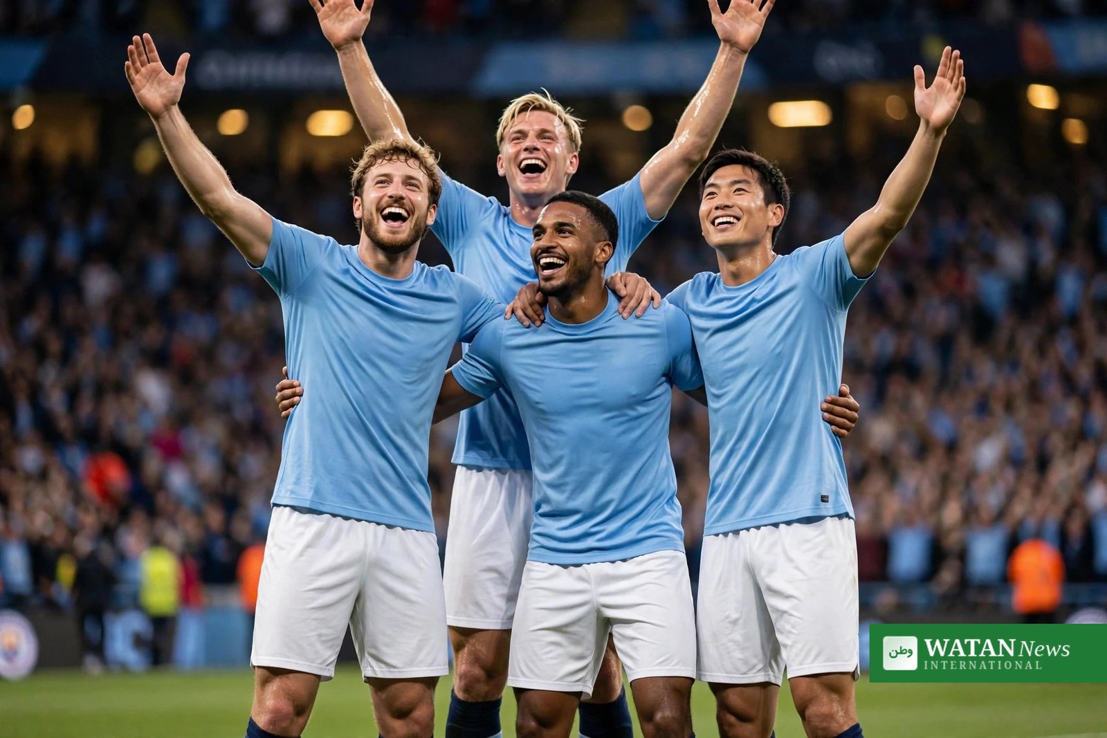 Manchester City-spillere jubler på banen – Manchester City dommen falder over klubbens mest succesfulde periode
